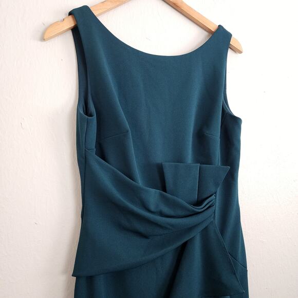 NEW Betsy & Adam Ruffle Bow Trumpet Gown Sleeveless Maxi Dress Pine Green - Picture 9 of 13